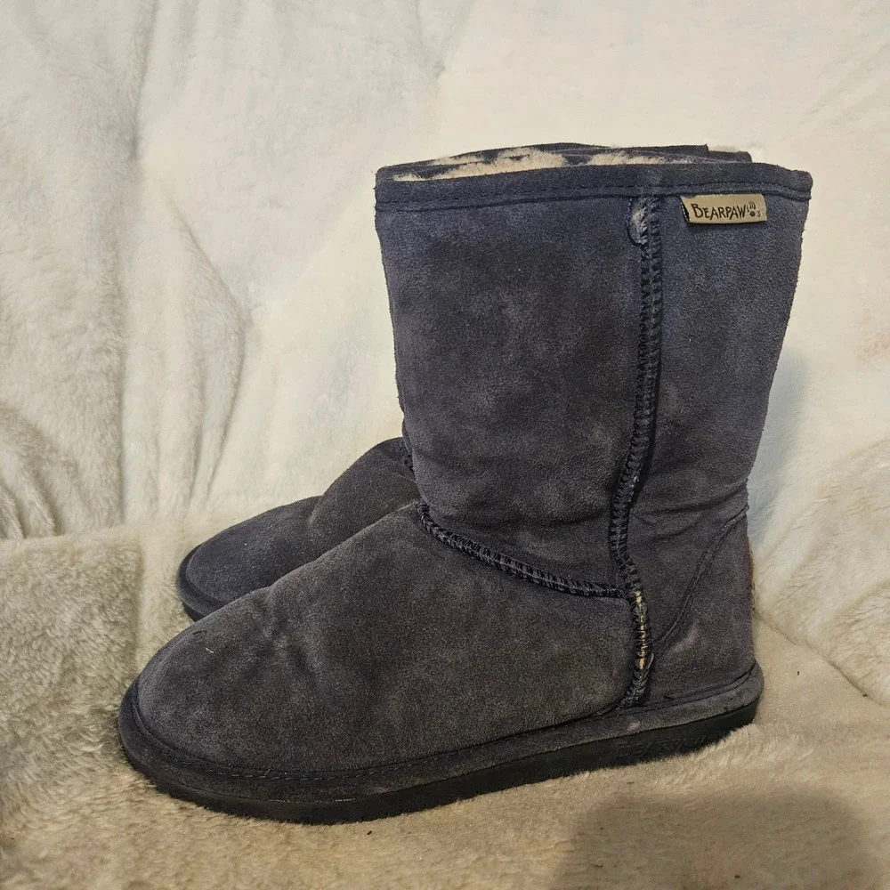 Bearpaw Suede Boots Women's Winter Warm Comfort Casual Gray‎ Size 7